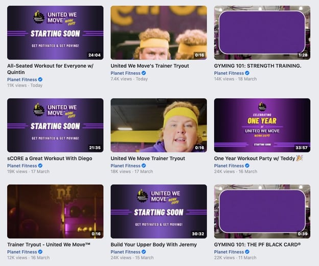 Planet Fitness youtube channel movies thumbnails