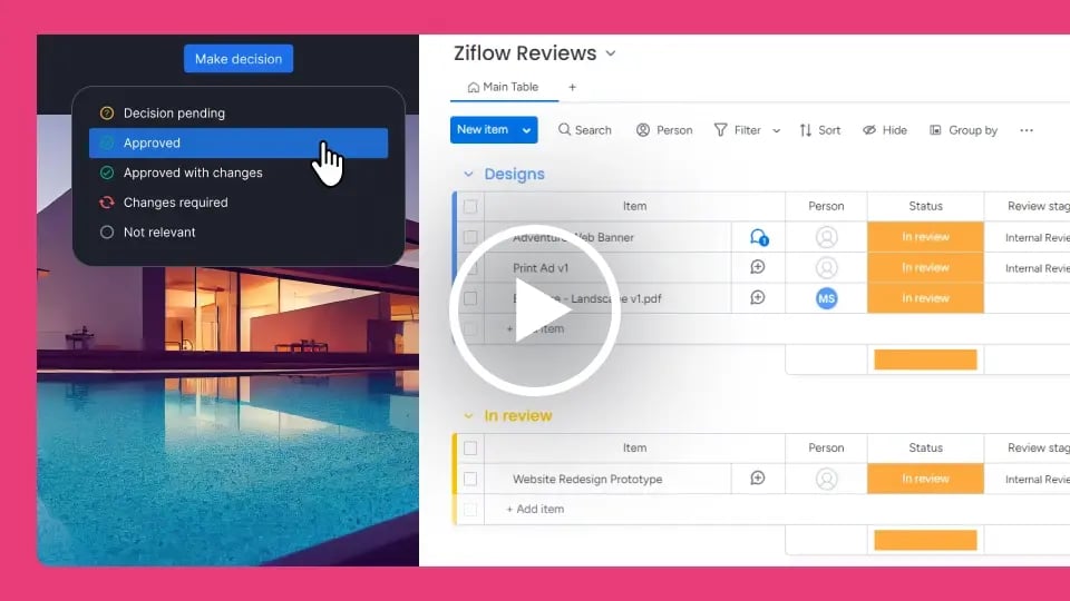 4 How activity in Ziflow automatically updates an item in monday.com