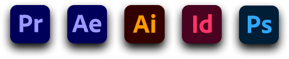 Adobe Premiere Pro, After Effects, Illustrator, Indesign, Photoshop -1