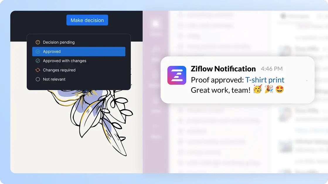 Approval notifications for instant reactions - Proof approved notification in Slack-1
