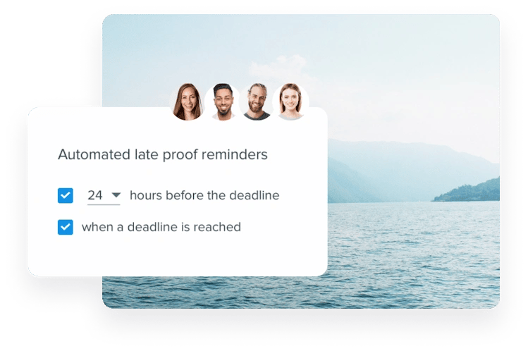 Automated late proof reminders with 24 hours before the deadline option checked