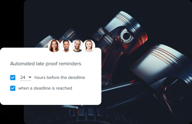 Automated proof reminders for Ziflow with creative content for review in the background