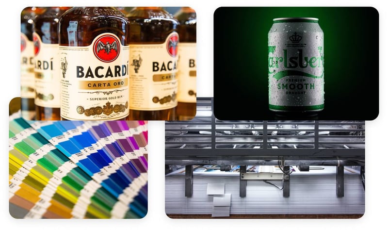 Bacardi, Diageo and Carlsberg products compiled in a collage-1