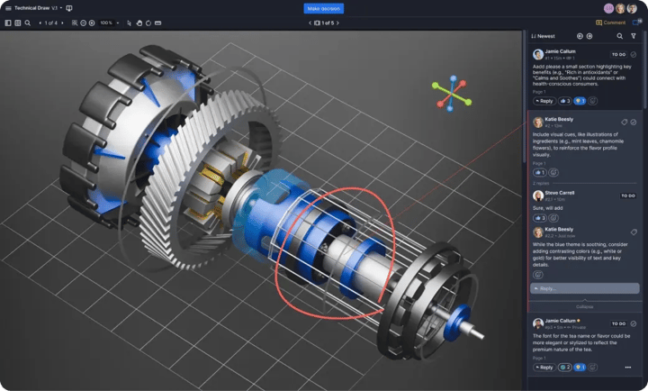 Collaborative proofing for manufacturing ziflow proof viewer with comments