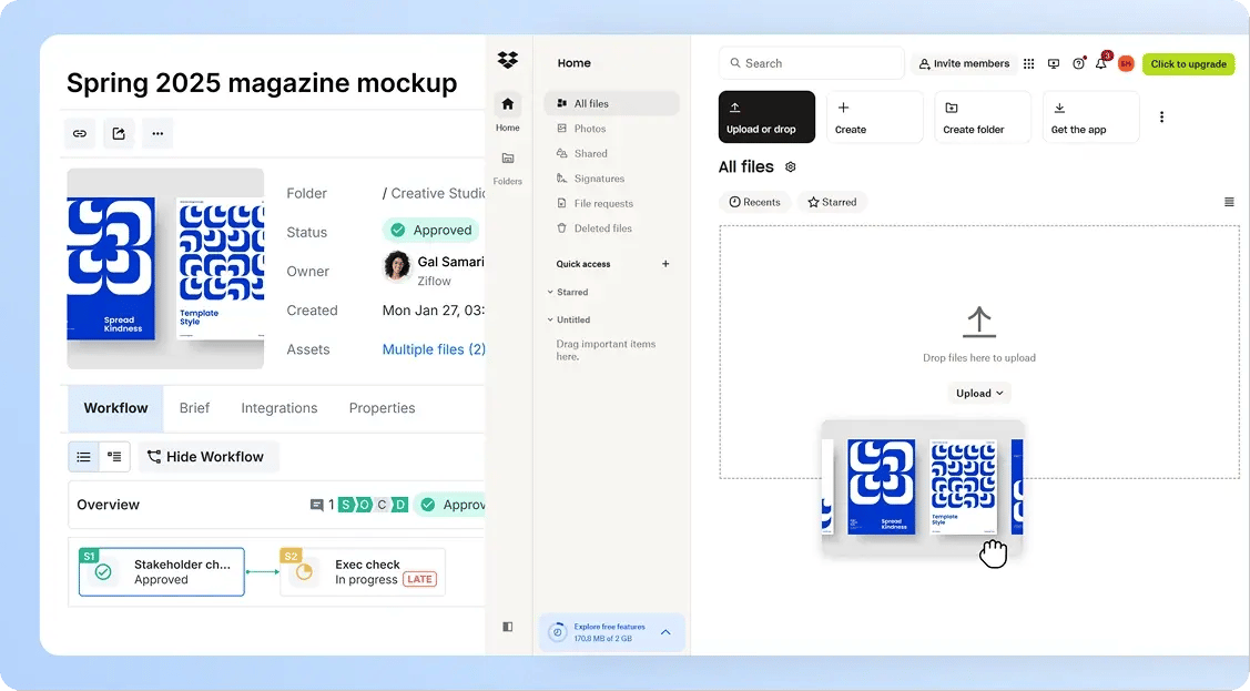 Create proofs directly from Dropbox - Spring 2025 magazine mockup proof