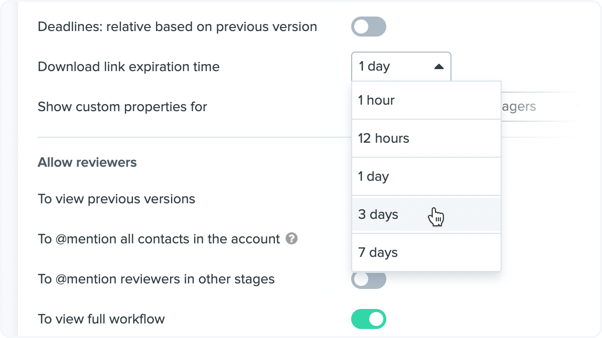 HOW Design Live - Setting up download link expiration time to three days with dropdown menu