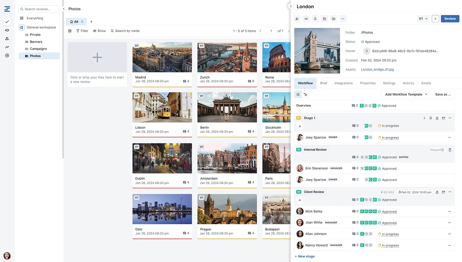 Details of internal workflow started by an intake form submission