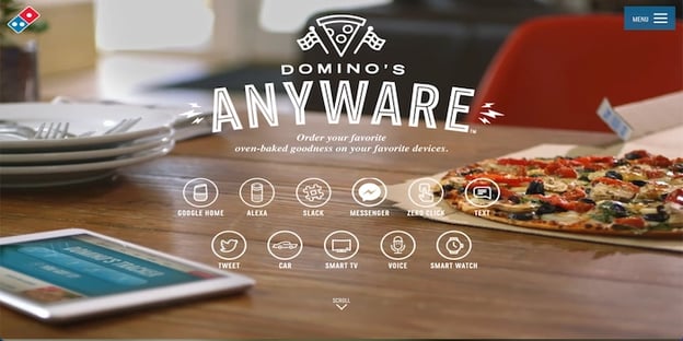 Domino's "Anywhere" integrated marketing campaign main landing page