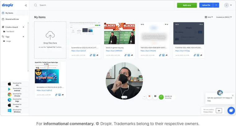 Droplr helpful tool for simpifying the process of capturing and collaborating with screenshots