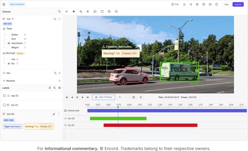 Encord app for AI and ML teams building computer vision models requiring high-precision annotation
