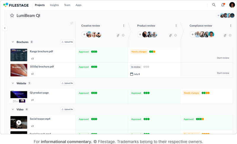 Filestage app for handling visual assets with client collaboration requirements