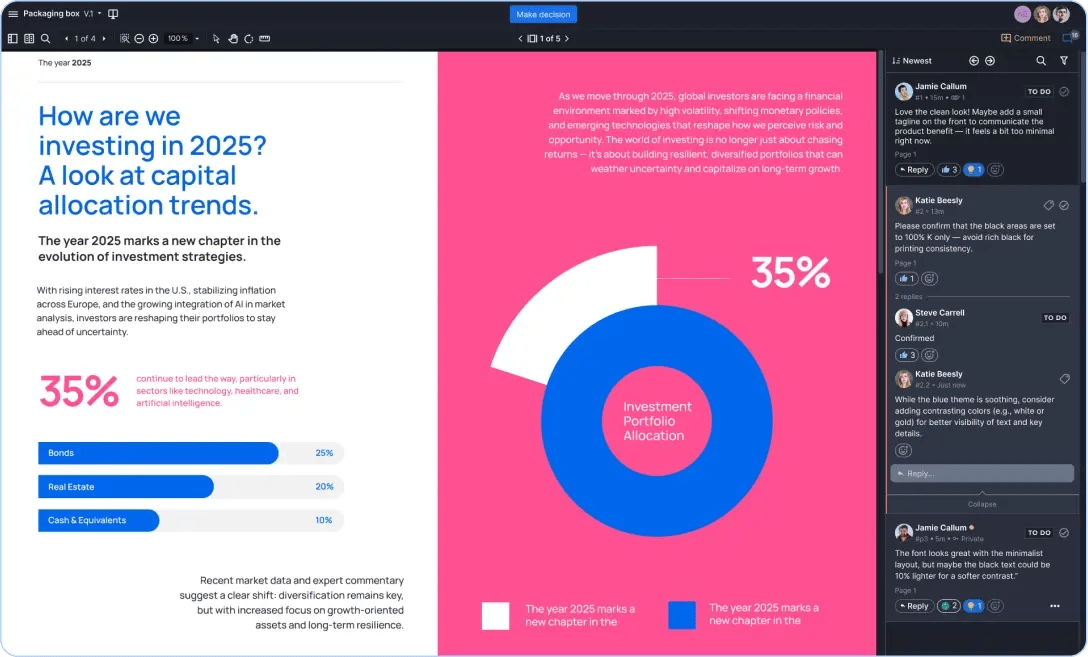 Financial fiscal annual report brief displayed in a Ziflows proof viewer-1