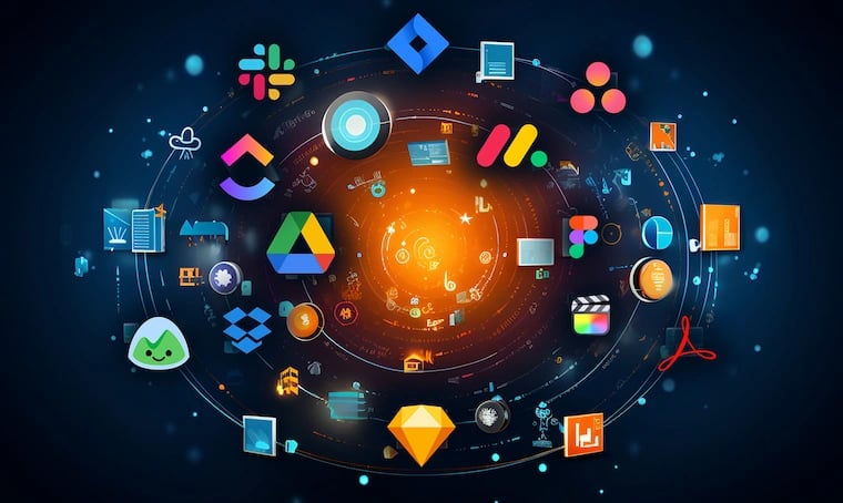 Icons of app connected with each other