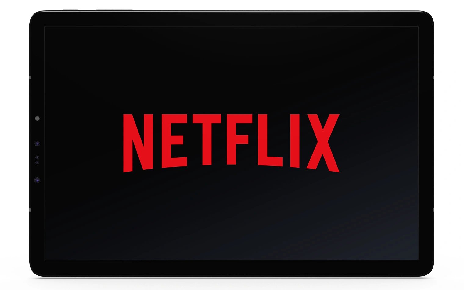 Netflix logo displayed in a tablet frame