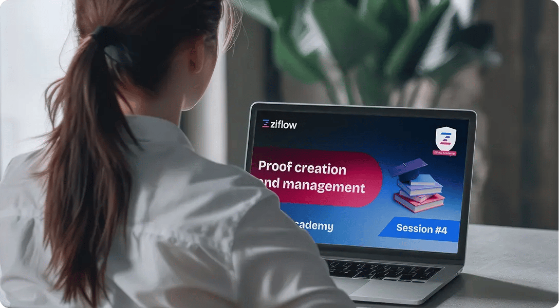 Proof creation and management lesson of Ziflow Academy