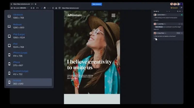 Review content with ease - resolution choose in Ziflow