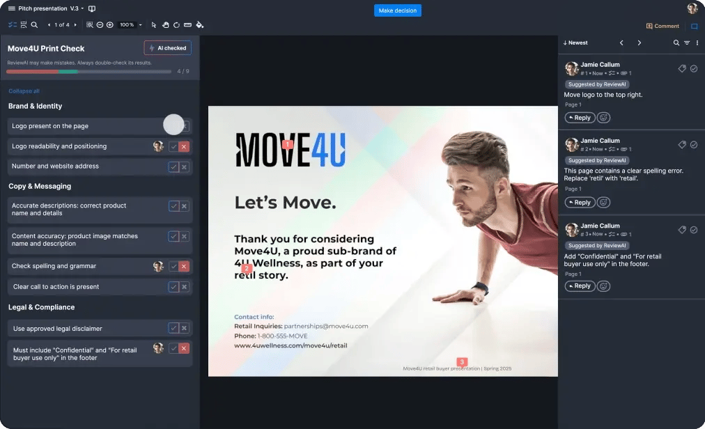 ReviewAI checklist Ziflow feature