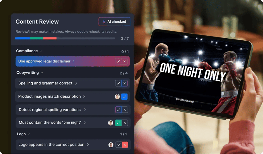 ReviewAI checklist feature of Ziflow for Media and Eintertainment industry