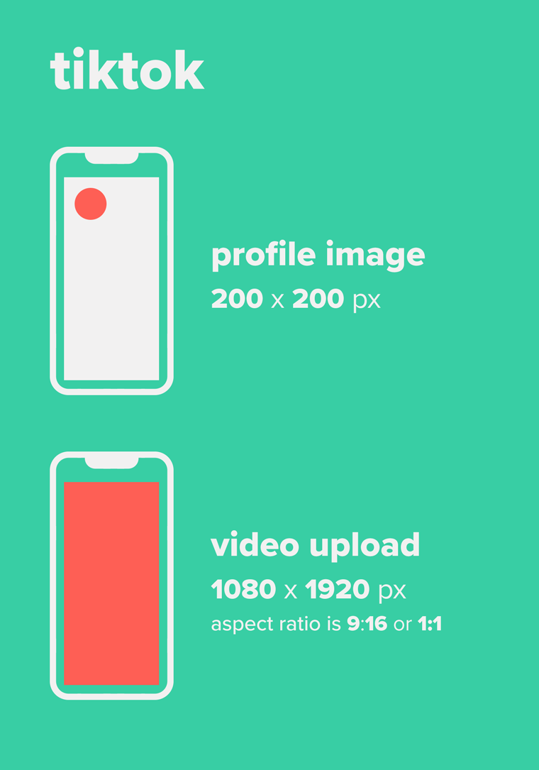 Tiktok shared images recommended sizes guide