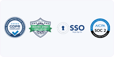 Security icons GDPR, ISO, SSO, AICPA SOC 2-1