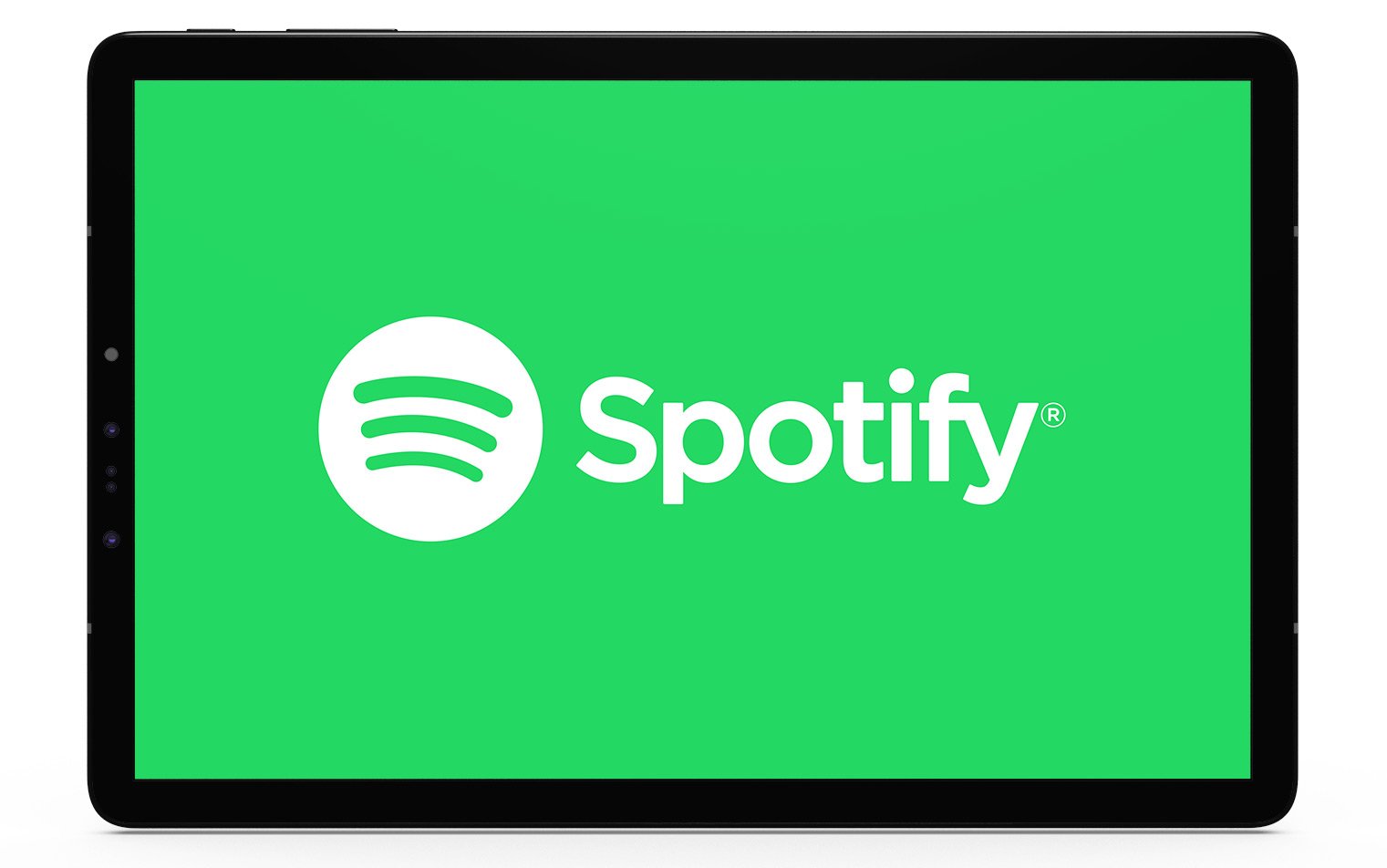 Spotify logo in a tablet