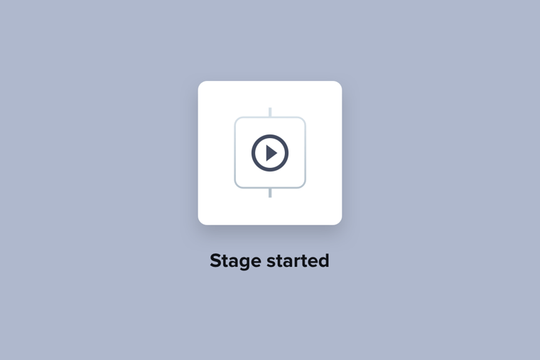 Stage starting icon with play button