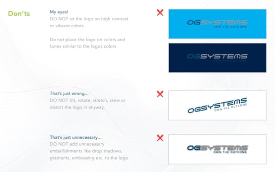 Style guidelines donts of visual recognition brand design