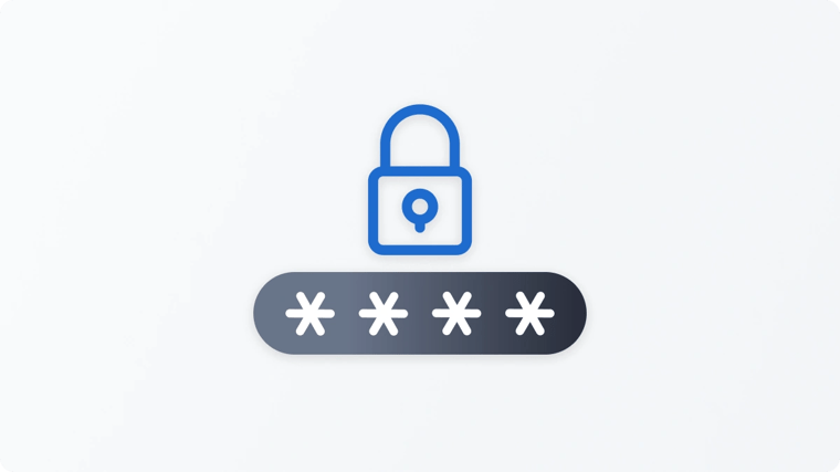 User account security update: Lock icon with password asterisk symbols 