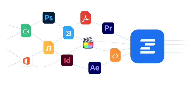 Various media types icons such as photoshot, pdf, adobe after effects-1