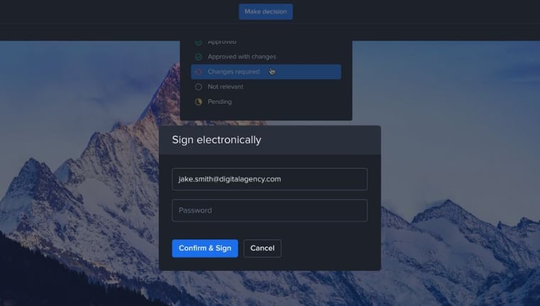 Electronic signature for online proofs review collaboration