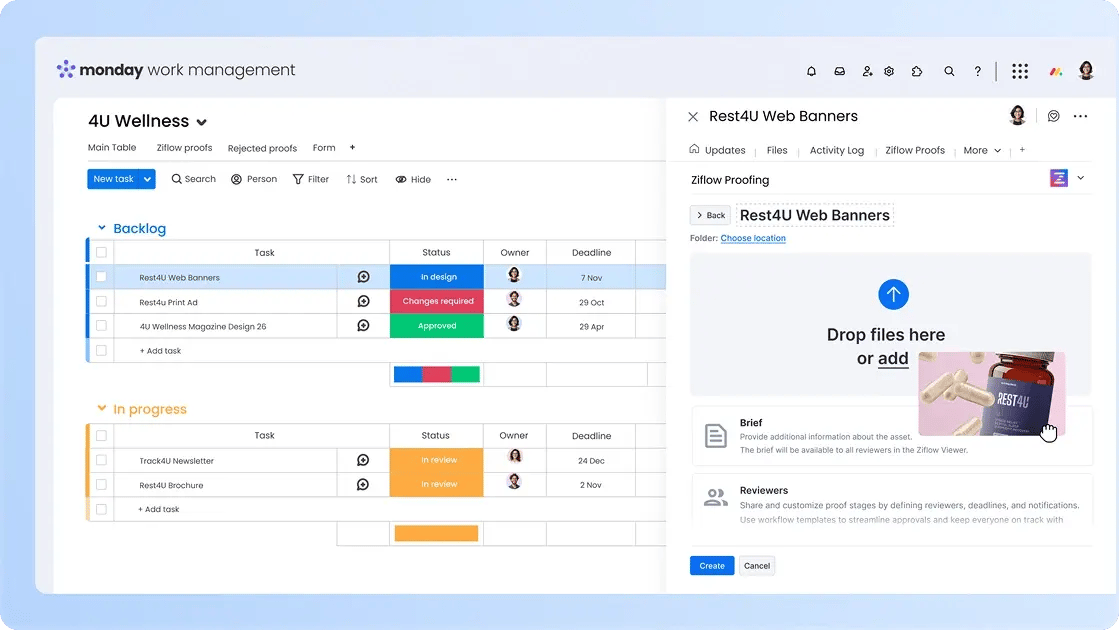 monday.com connects with ziflow-1