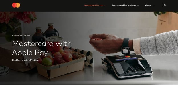 Mastercard with Apple Pay showing pay with watch