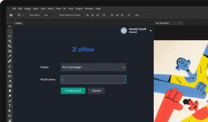 Ziflow and Adobe integration for reviewing proofs