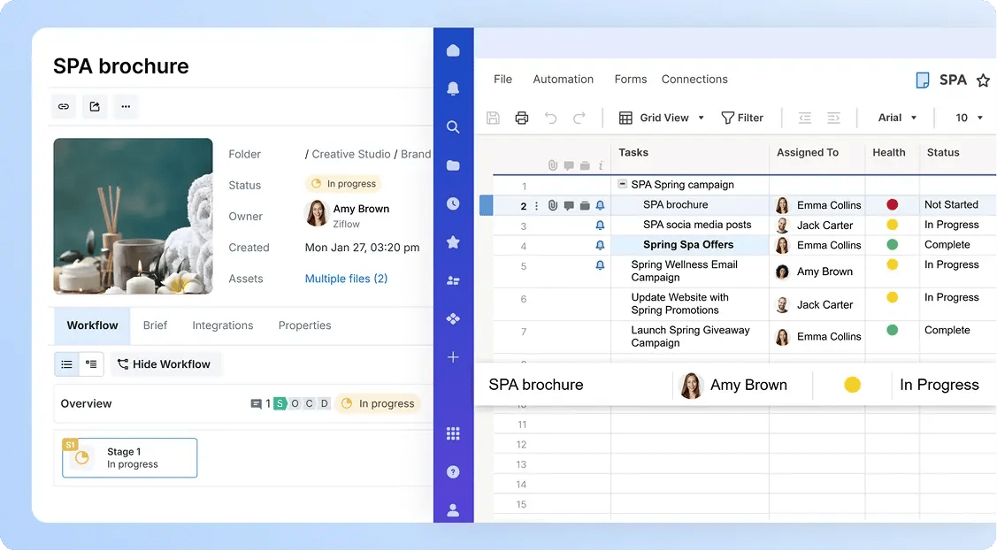 Ziflow and Smartsheet integration - Creating a new review in Ziflow and generating task in a Smartsheet