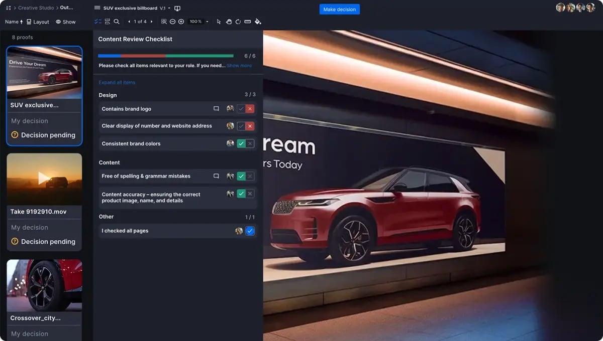 Ziflow app with checklists feature