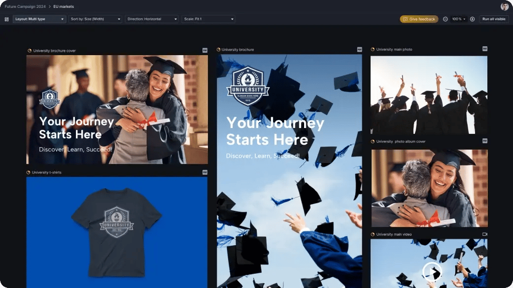 Ziflow proof viewer gallery view iwth education and learning content being reviewed-1