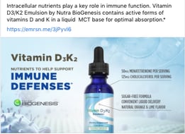 Vitamin D and K2 to take immune defenses advert