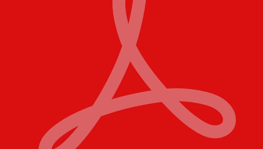 adobe acrobat reader symbol with red background