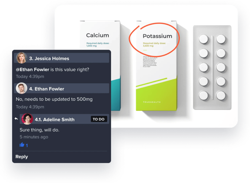 calcium potassium pills proof with compliance review markup tools