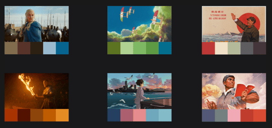 colormind AI generated color palettes