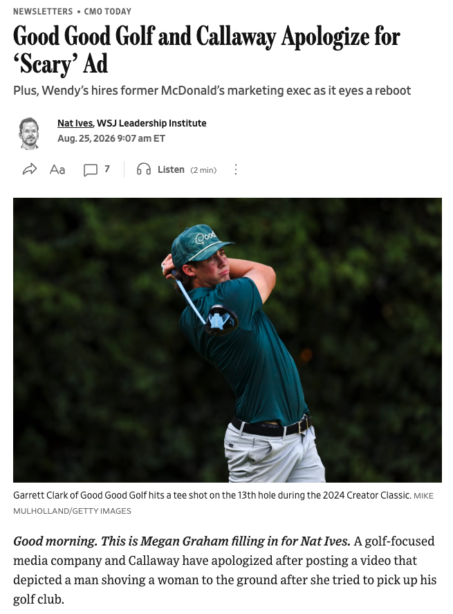 Wall Street Journal Article excerpt