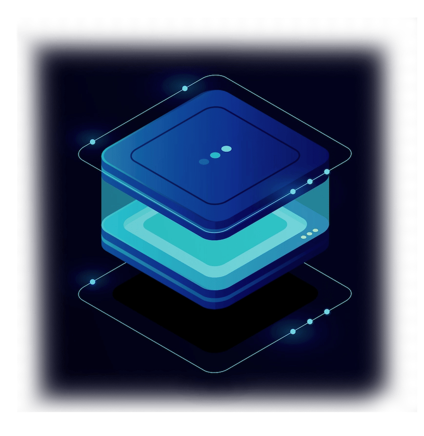 secruity blue cube with lines decoration
