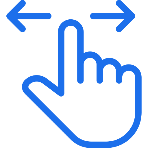 swiper hand icon blue