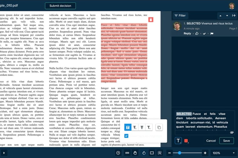 The quality and text selection enhancements - User Vector-based text