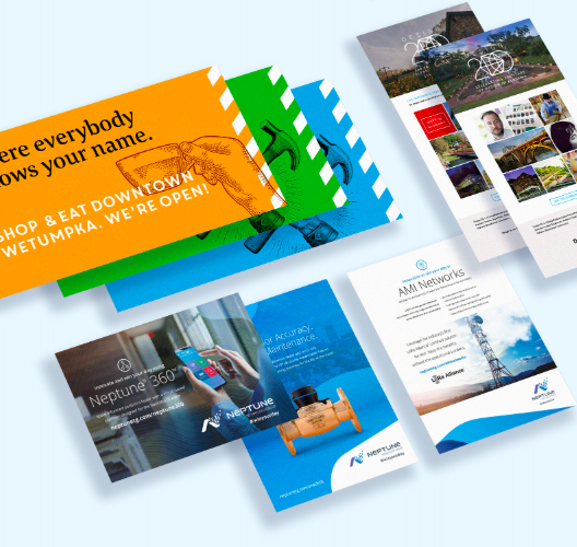 Promotion assets collection: leaflets, business cards, email templates
