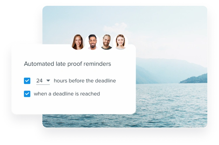 Automated late proof reminders with 24 hours before the deadline option checked