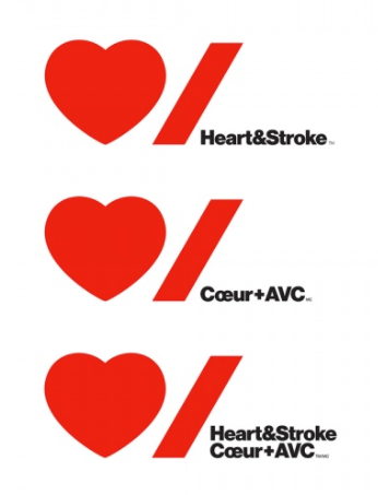 Heart and Stroke, Coeur + AVC logos