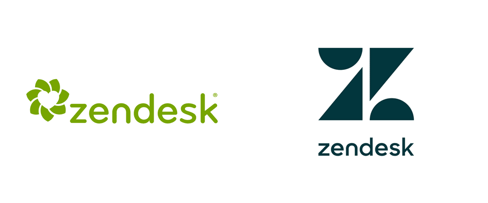 Zendesk logos side by side - old and new green and black