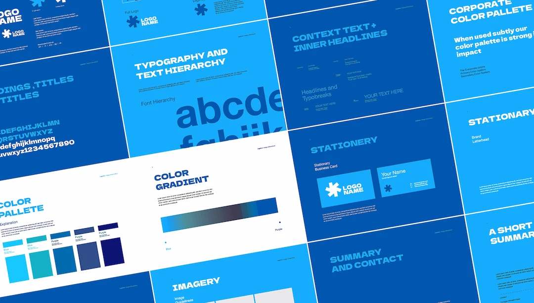 Example of brand guidelines - typography, colors, design system and so on