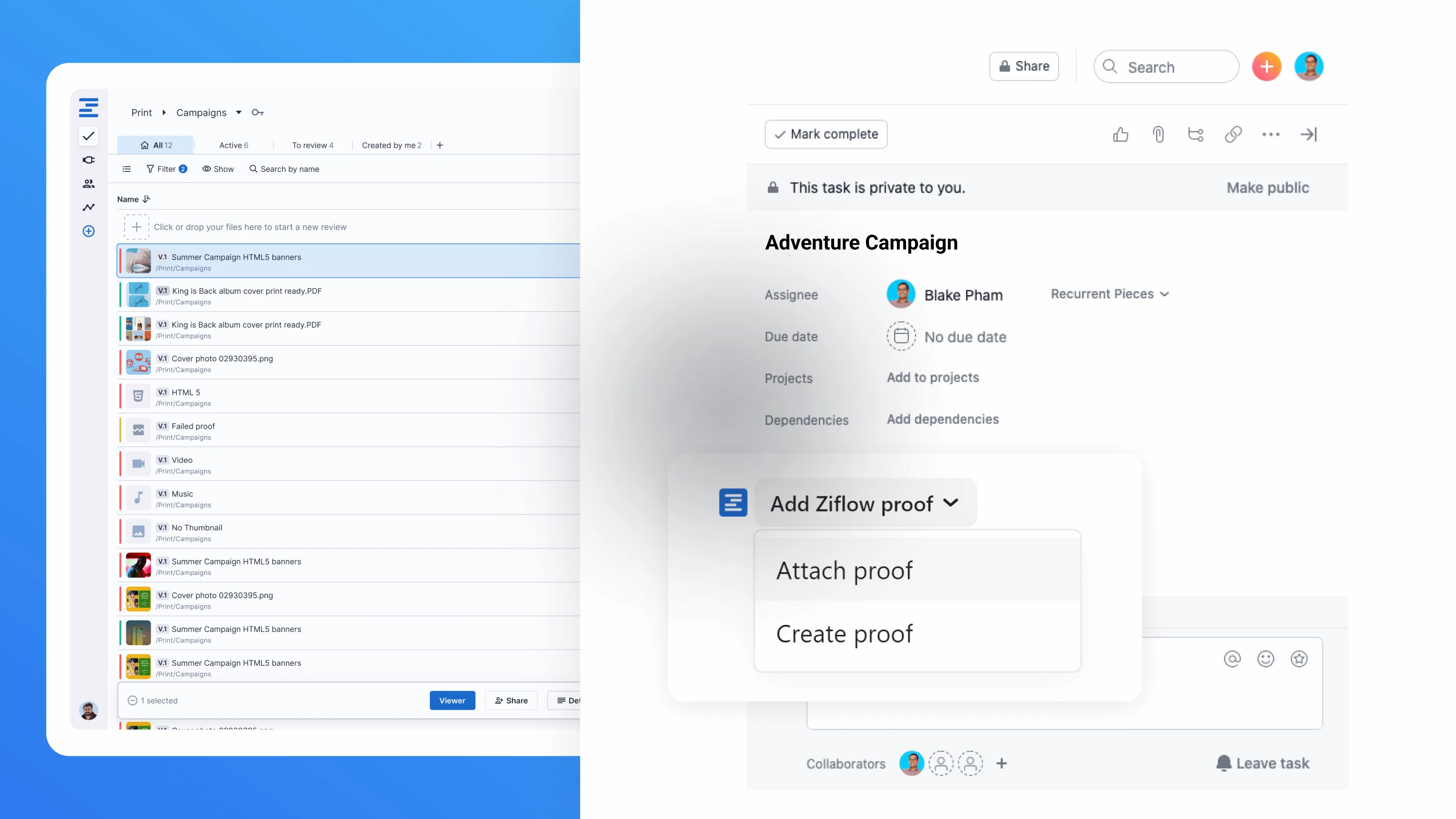 How to create a proof from Asana and connect to Ziflow-1